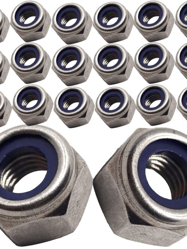 Nyloc Lock Nuts A4 316 Marine Stainless DIN 982 — Pack 20