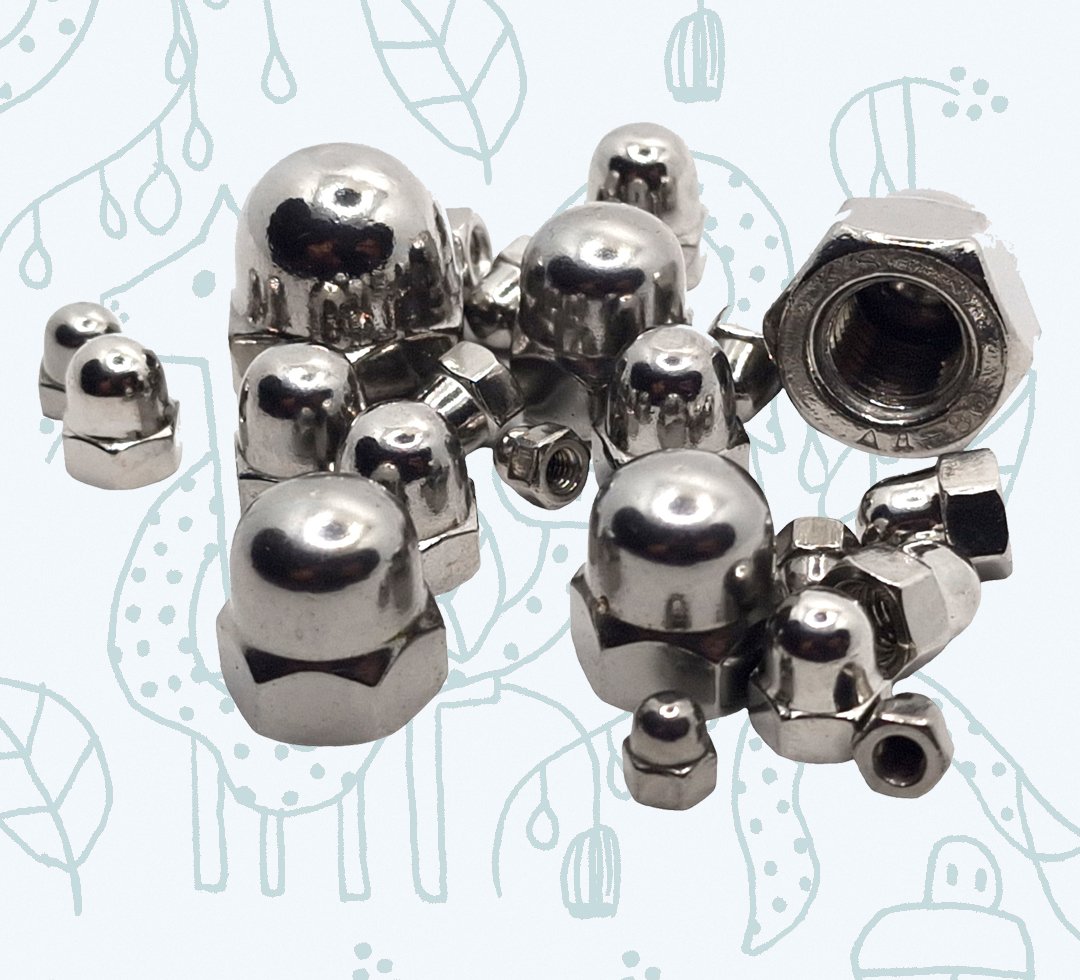 RT Bolts Metric M6 Acorn Cap Nuts – Stainless Steel, Dome Hex, Safety Show Nuts (15 Pack)