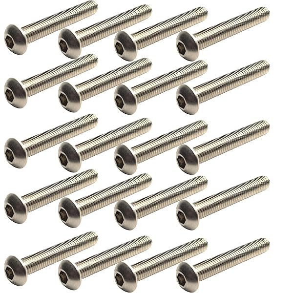 thumbnail image 2 of GooBetter A2 Stainless Steel Button Head Socket Cap Screws – 1/4", 5/16", 3/8" Threads, Various Lengths 2 of 3